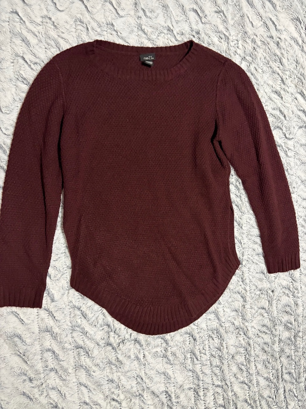 Rue21 Burgundy Scoop Neck Knit Pullover
